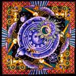 Earth and Moon Silk Scarf, Blue