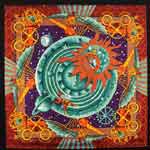 Earth and Moon Silk Scarf, Turquoise 