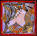 Theatre French Silk Scarf, Red